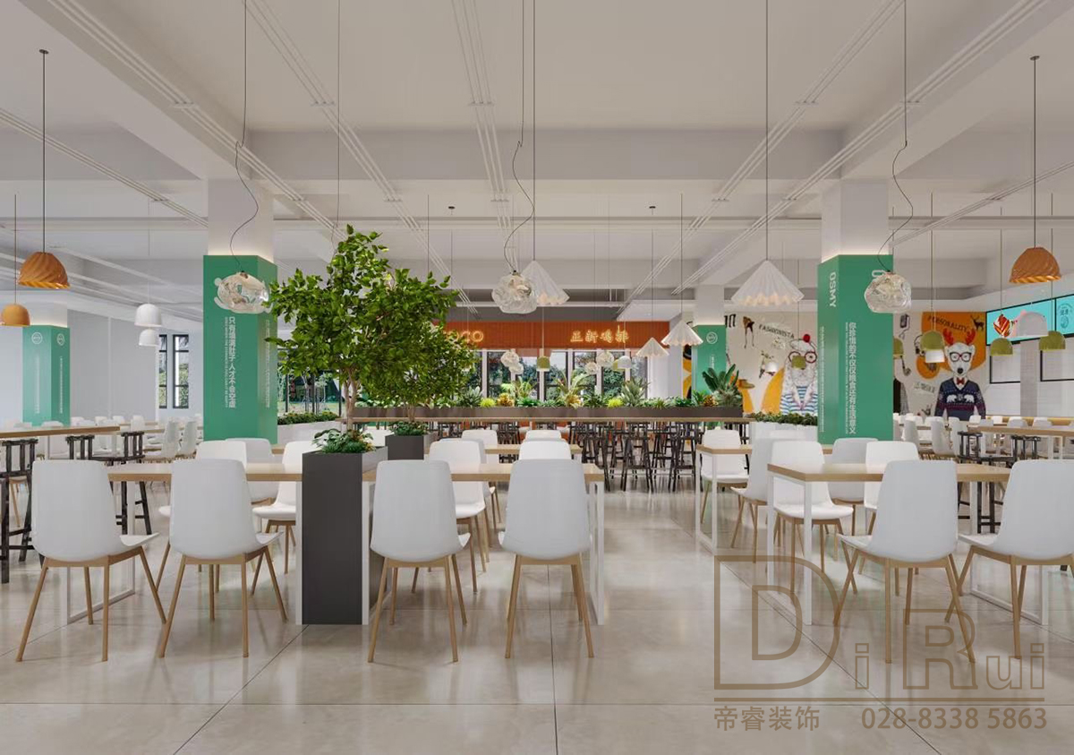 大學(xué)食堂校園餐廳裝修設(shè)計(jì)效果圖
